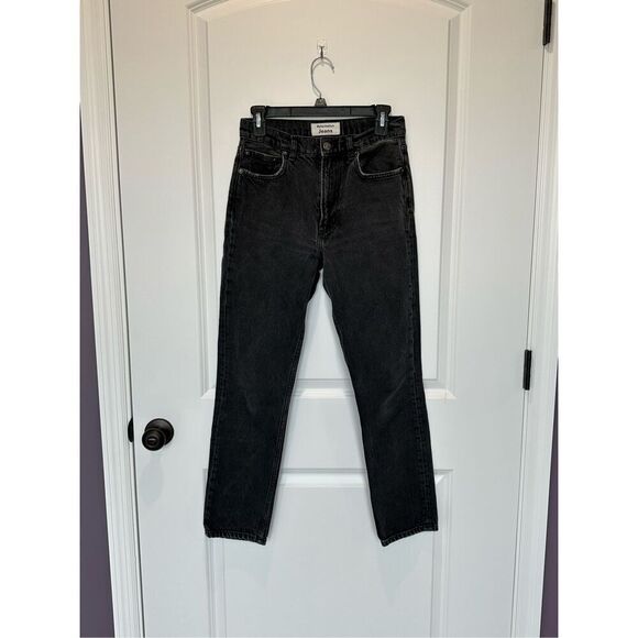 Reformation Jeans Julia High Rise Cigarette Washed Black Size 2 - Picture 1 of 11